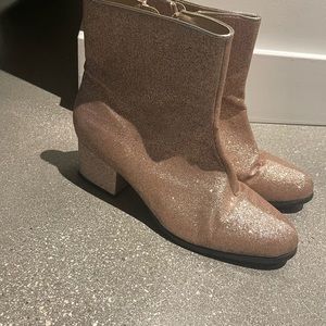 Pink sparkle ankle boots